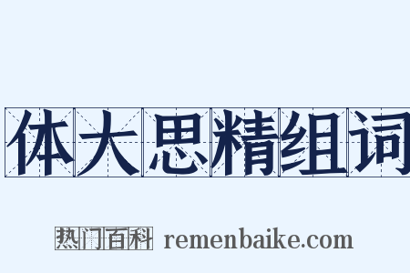 体大思精组词是什么意思的图片